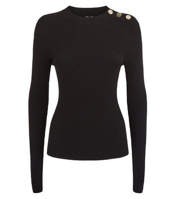 Schwarzer pullover mit knöpfen Outlet